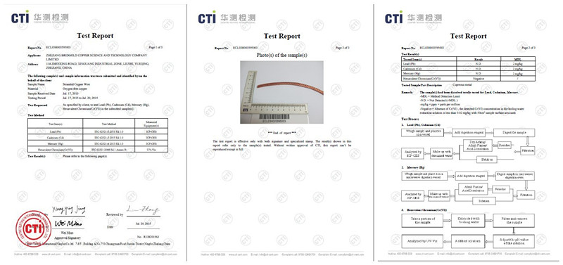 金橋銅業(yè)銅絞線ROHS報告 金橋銅業(yè)銅絞線ROHS報告